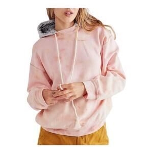 Free People X Tricia Fix Heritage Hoodie Pink Small